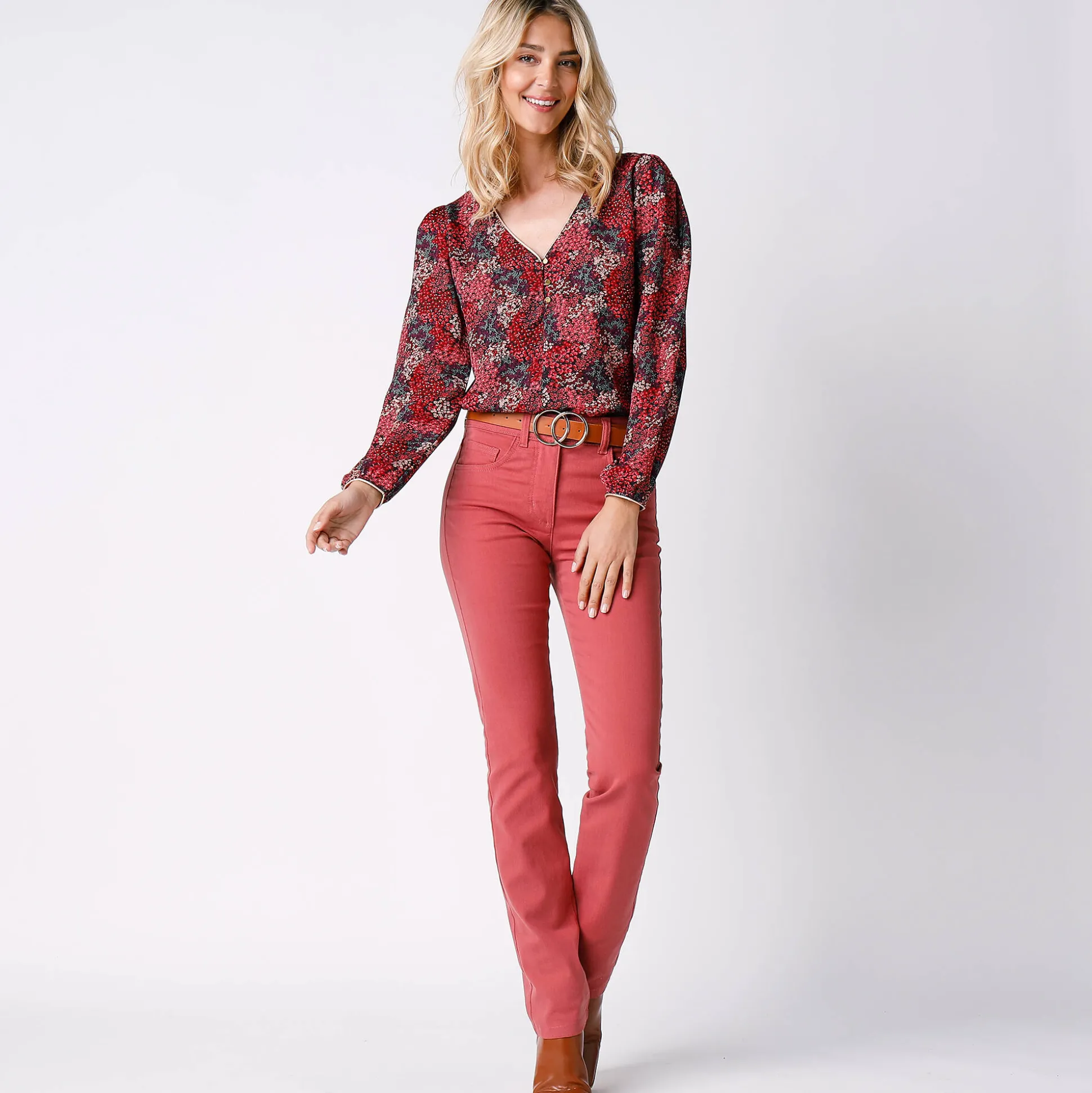 Afslankende broek, binnenpijplengte 78 cm