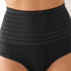 Afslankende gaineslip in glanstricot en jacquardtule - intense steun