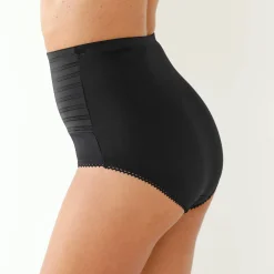 Afslankende gaineslip in glanstricot en jacquardtule - intense steun