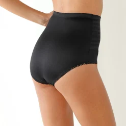 Afslankende gaineslip in glanstricot en jacquardtule - intense steun