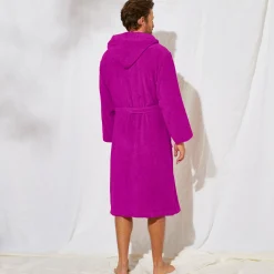 Badjas in lusjesbadstof, kraag met kap, unisex volwassenen