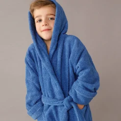 Badjas in lusjesbadstof met kap, voor kinderen