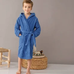 Badjas in lusjesbadstof met kap, voor kinderen