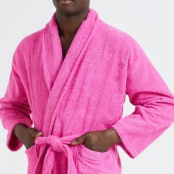 Badjas in lusjesbadstof met sjaalkraag, unisex volwassenen