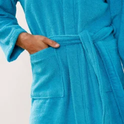 Badjas in lusjesbadstof met kimonokraag, unisex volwassenen