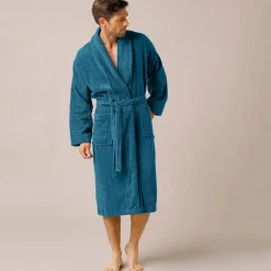 Badjas in lusjesbadstof met sjaalkraag, unisex volwassenen