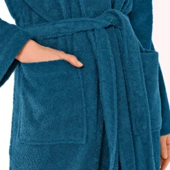 Badjas in lusjesbadstof met sjaalkraag, unisex volwassenen