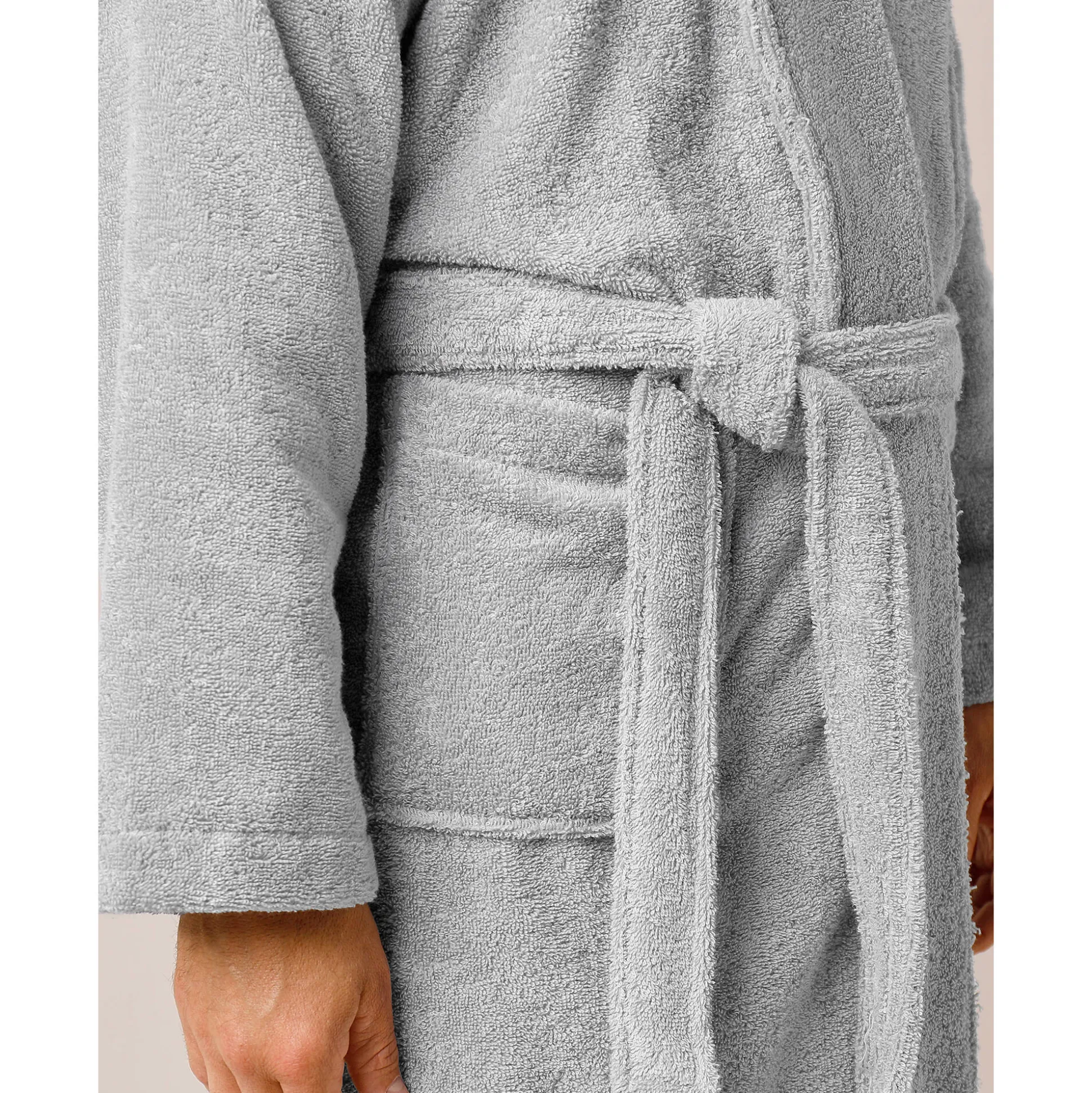 Badjas in lusjesbadstof met sjaalkraag, unisex volwassenen
