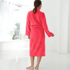 Badjas in lusjesbadstof met sjaalkraag, unisex volwassenen