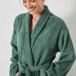 Badjas in lusjesbadstof met sjaalkraag, unisex volwassenen