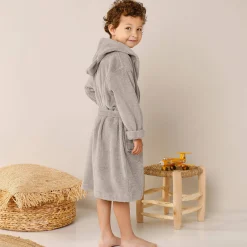 Badjas met kap voor kinderen, beertjesmotief, in katoen - 340 g/m2