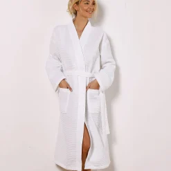 Badjas, unisex volwassenen, honingraattricot 230 g/m2