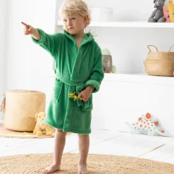 Badjas voor kinderen, dinosaurus, met kap, streelzachte microvezel