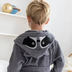 Badjas voor kinderen met kap in katoenenbadstof - 340 g/m2