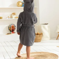 Badjas voor kinderen met kap in katoenenbadstof - 340 g/m2