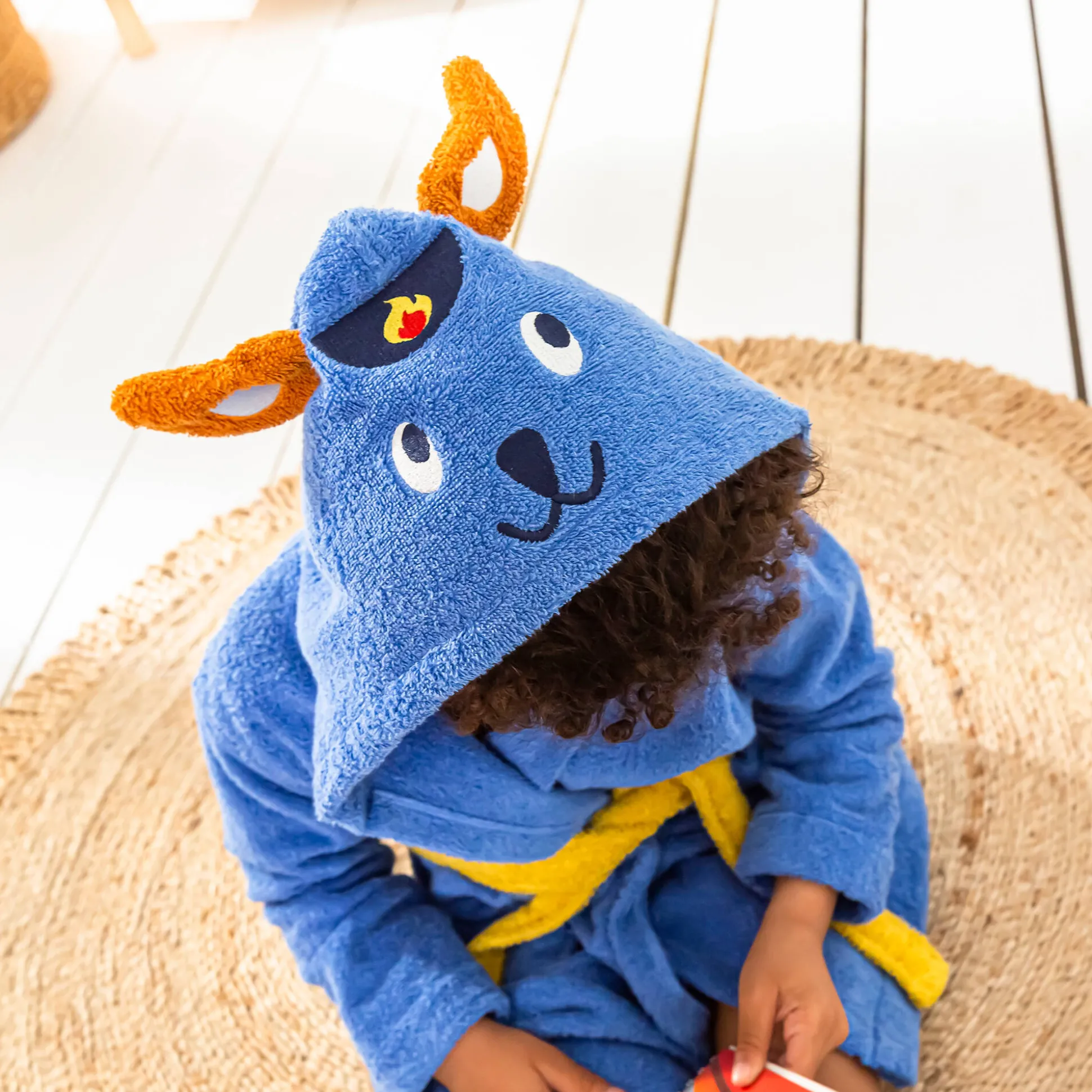 Badjas voor kinderen, personaliseerbaar, Pin-pon, met kap