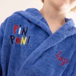 Badjas voor kinderen, personaliseerbaar, Pin-pon, met kap