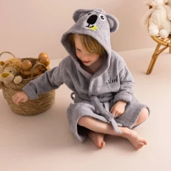 Badjas voor kinderen, personaliseerbaar, koala met kap