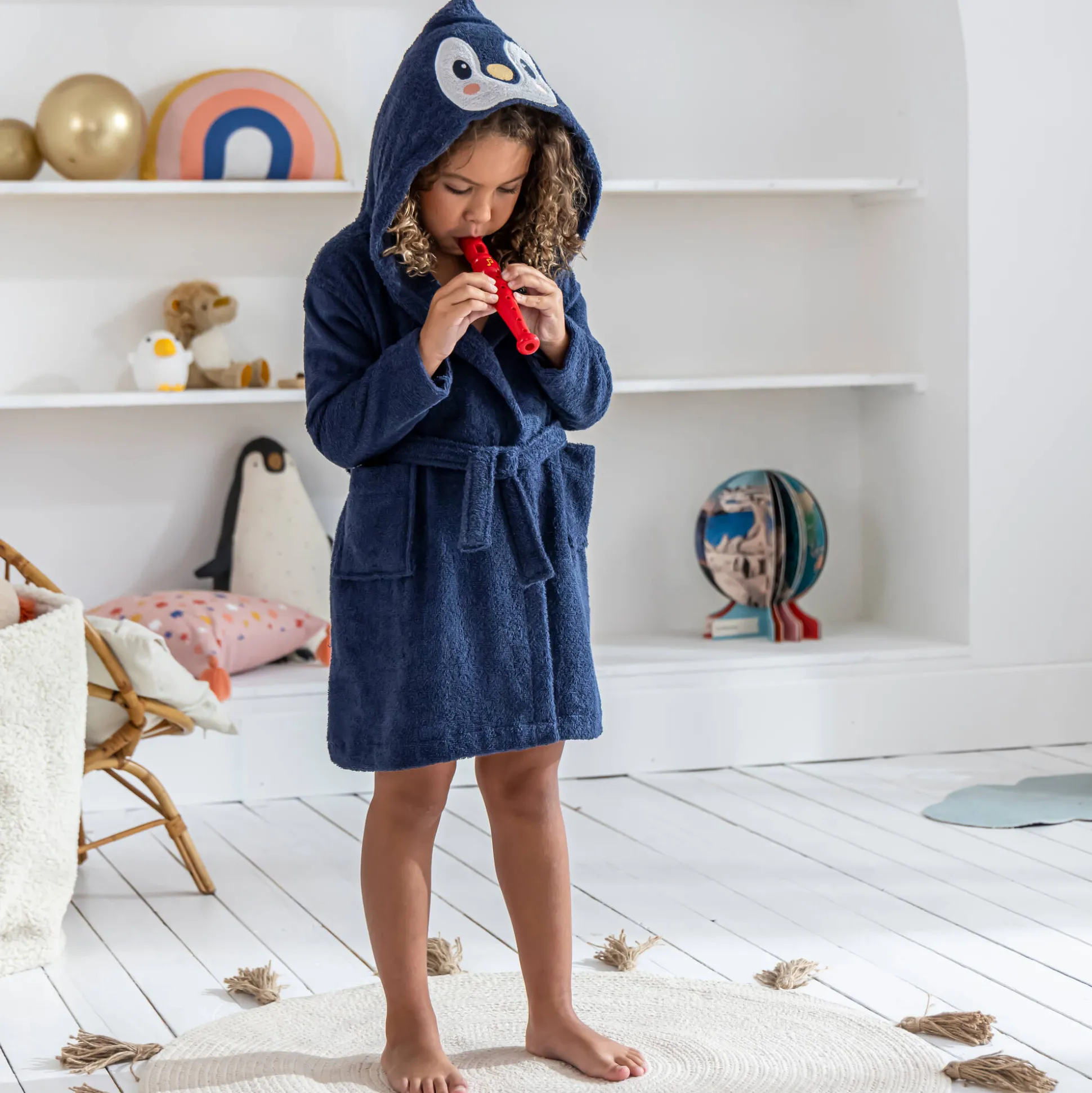 Badjas voor kinderen, Pinguïn met kap