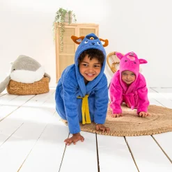 Badjas voor kinderen Pin-pon met kap, katoenen badstof - 340g/m2