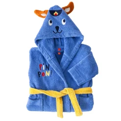 Badjas voor kinderen Pin-pon met kap, katoenen badstof - 340g/m2