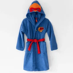 Badjas voor kinderen 'superheld', met kap, katoenen badstof - 340 g/m2