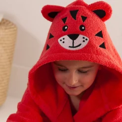 Badjas voor kinderen, tijger, katoenen badstof - 340 g/m2