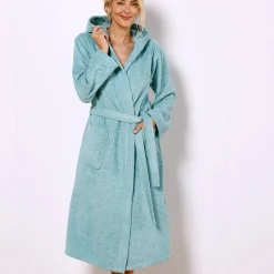 Badjas voor volwassenen, unisex, lusjesbadstof, personaliseerbaar