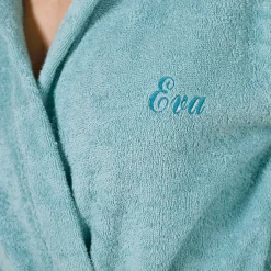 Badjas voor volwassenen, unisex, lusjesbadstof, personaliseerbaar