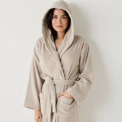 Badjas voor volwassenen, unisex, kraag met 'snel droog' kap