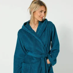 Badjas voor volwassenen, unisex, kraag met 'snel droog' kap