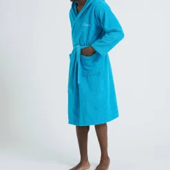 Badjas voor volwassenen, unisex, lusjesbadstof, personaliseerbaar