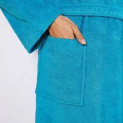 Badjas voor volwassenen, unisex, lusjesbadstof, personaliseerbaar
