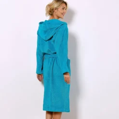 Badjas voor volwassenen, unisex, lusjesbadstof, personaliseerbaar