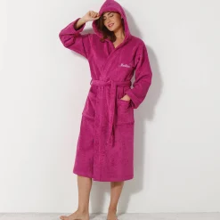 Badjas voor volwassenen, unisex, lusjesbadstof, personaliseerbaar