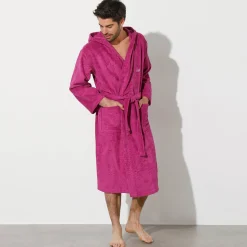 Badjas voor volwassenen, unisex, lusjesbadstof, personaliseerbaar
