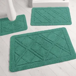 Badtapijtje met ruitjesmotief