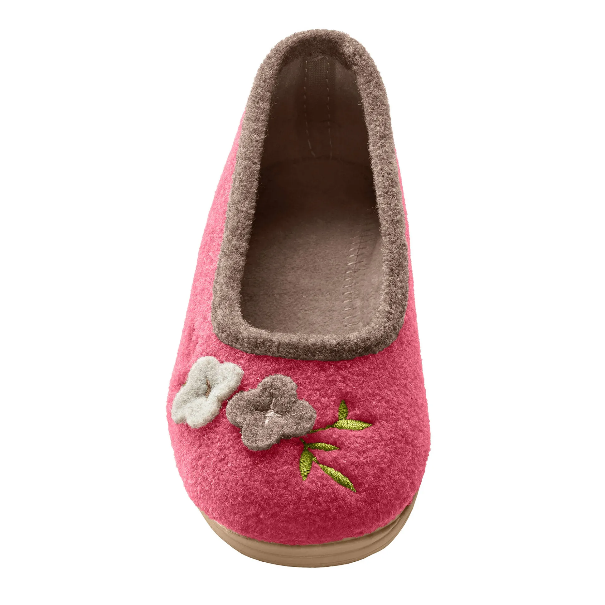 Ballerina's in wolvilt met opgelegde bloem