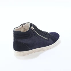 Basket montantes zippées en cuir souple effet irisé