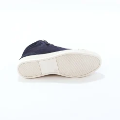 Basket montantes zippées en cuir souple effet irisé