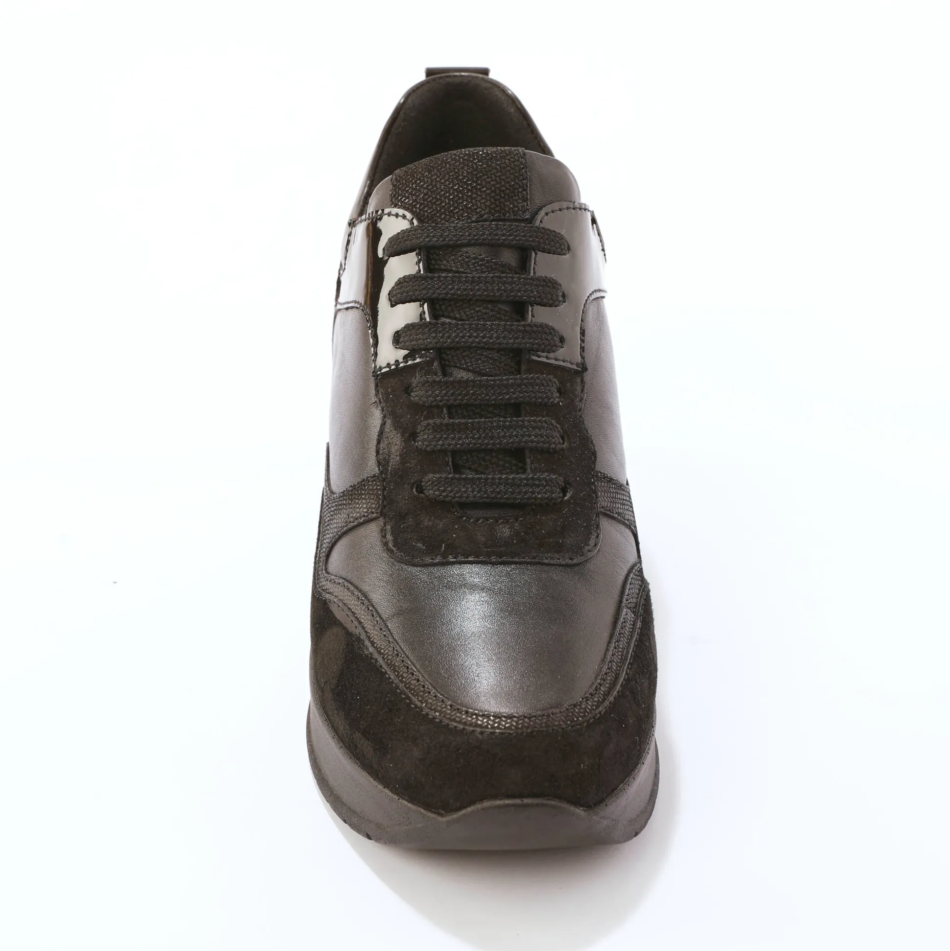 Baskets compensées cuir