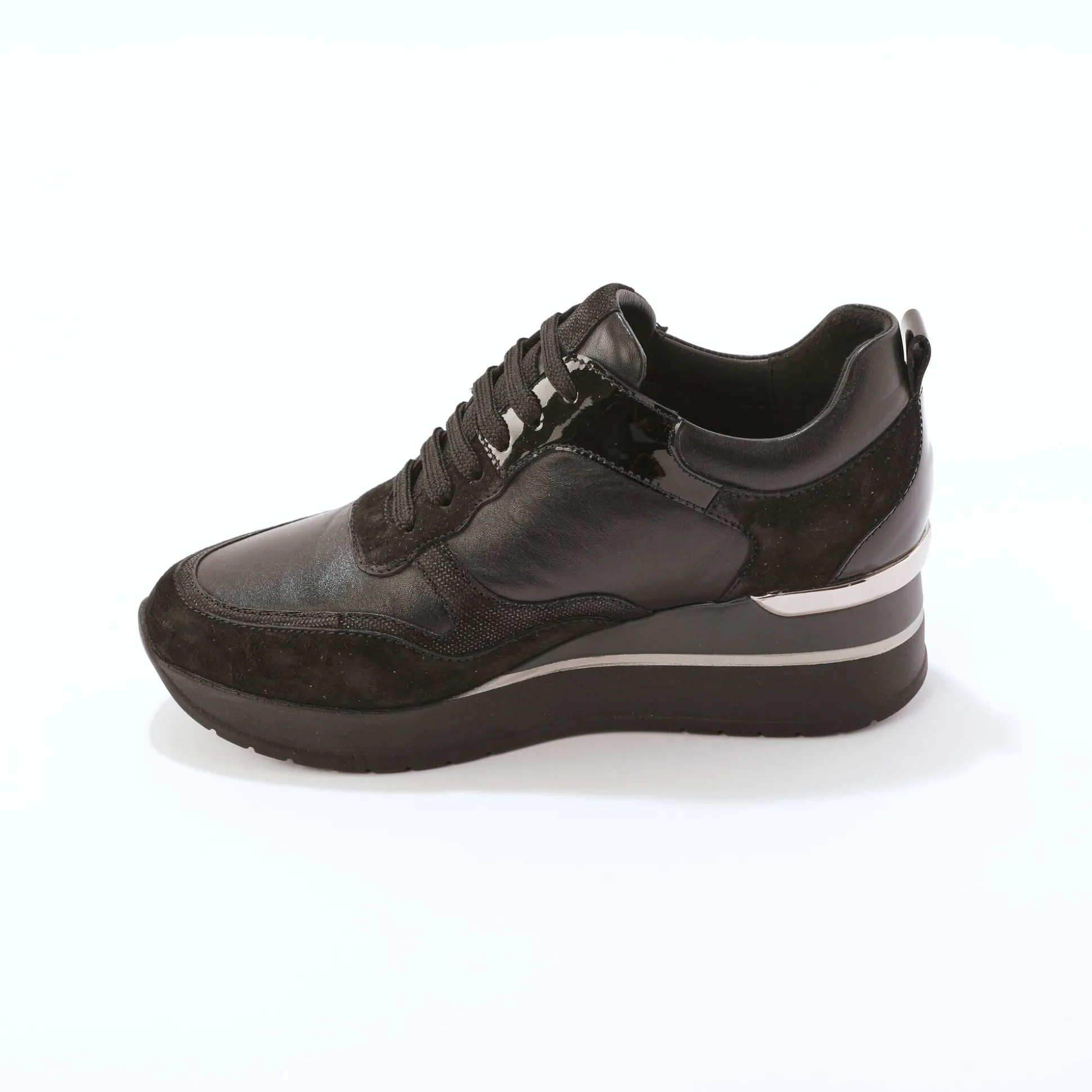 Baskets compensées cuir