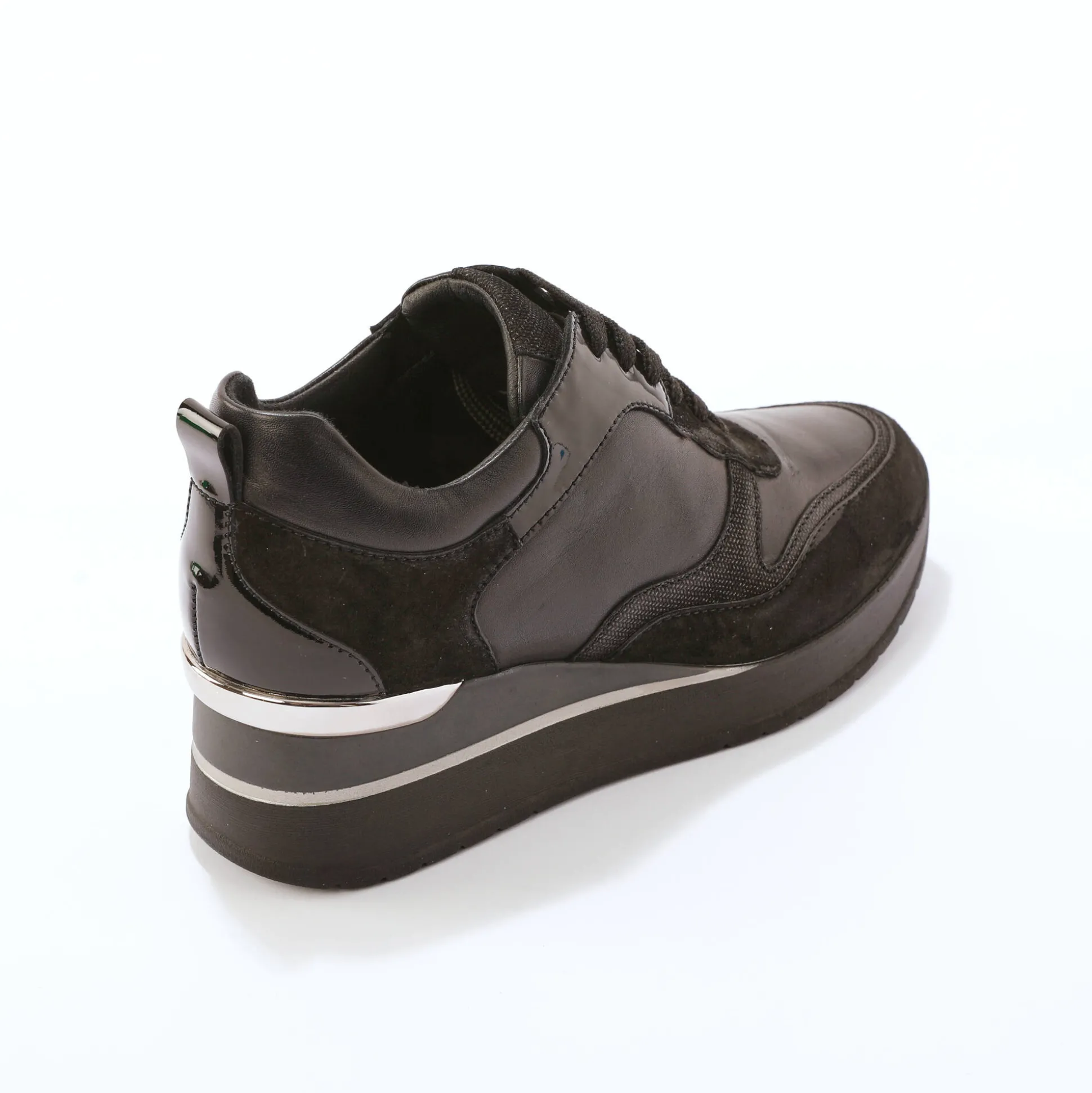 Baskets compensées cuir