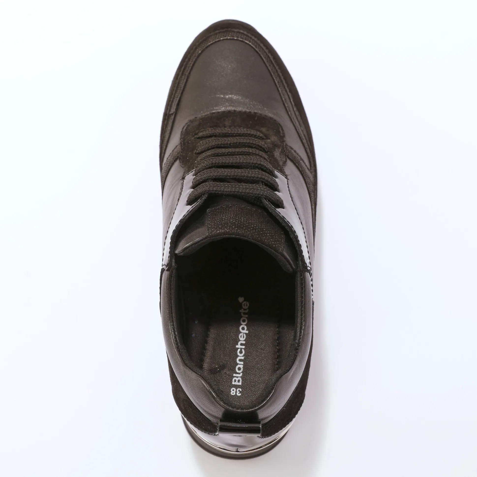 Baskets compensées cuir