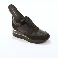 Baskets compensées cuir