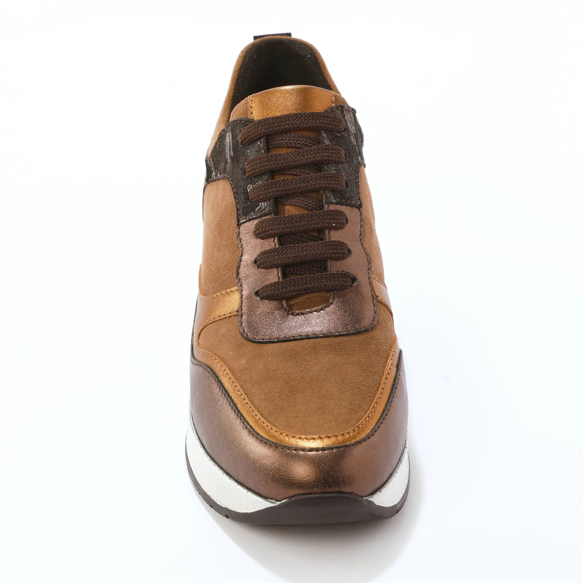 Baskets compensées cuir