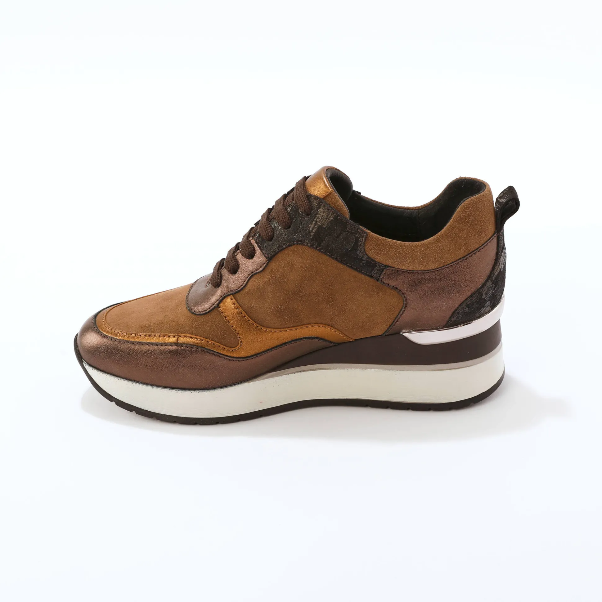 Baskets compensées cuir