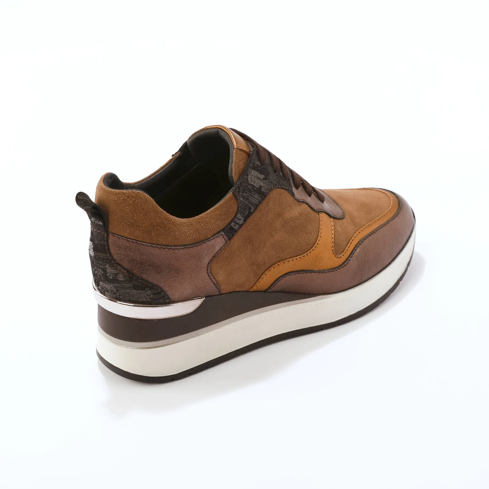 Baskets compensées cuir