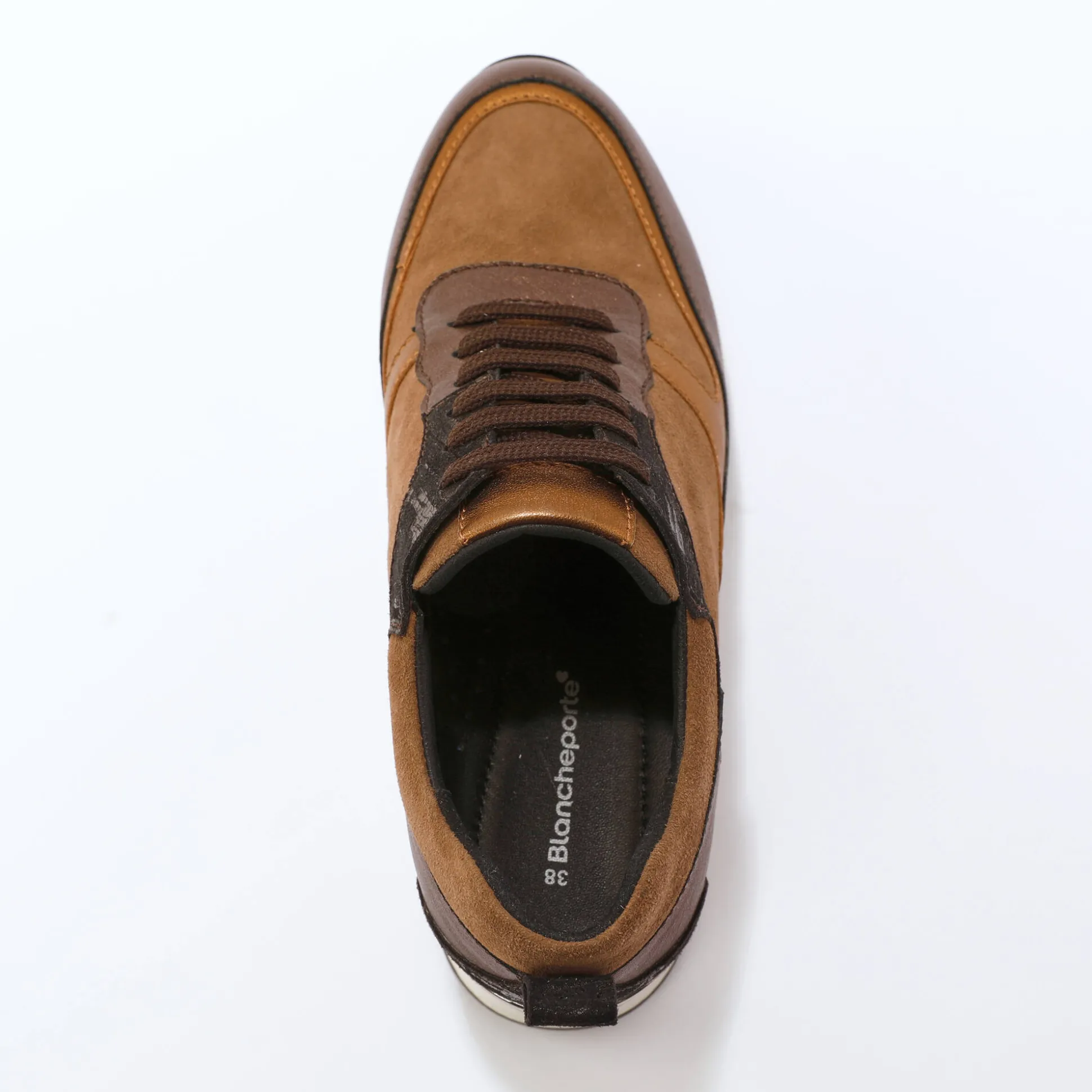 Baskets compensées cuir
