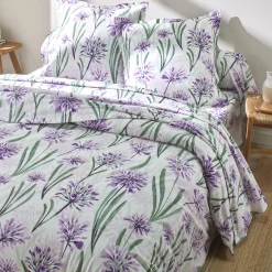 Bedlinnen Agapanthe in katoen, met bloemenprint